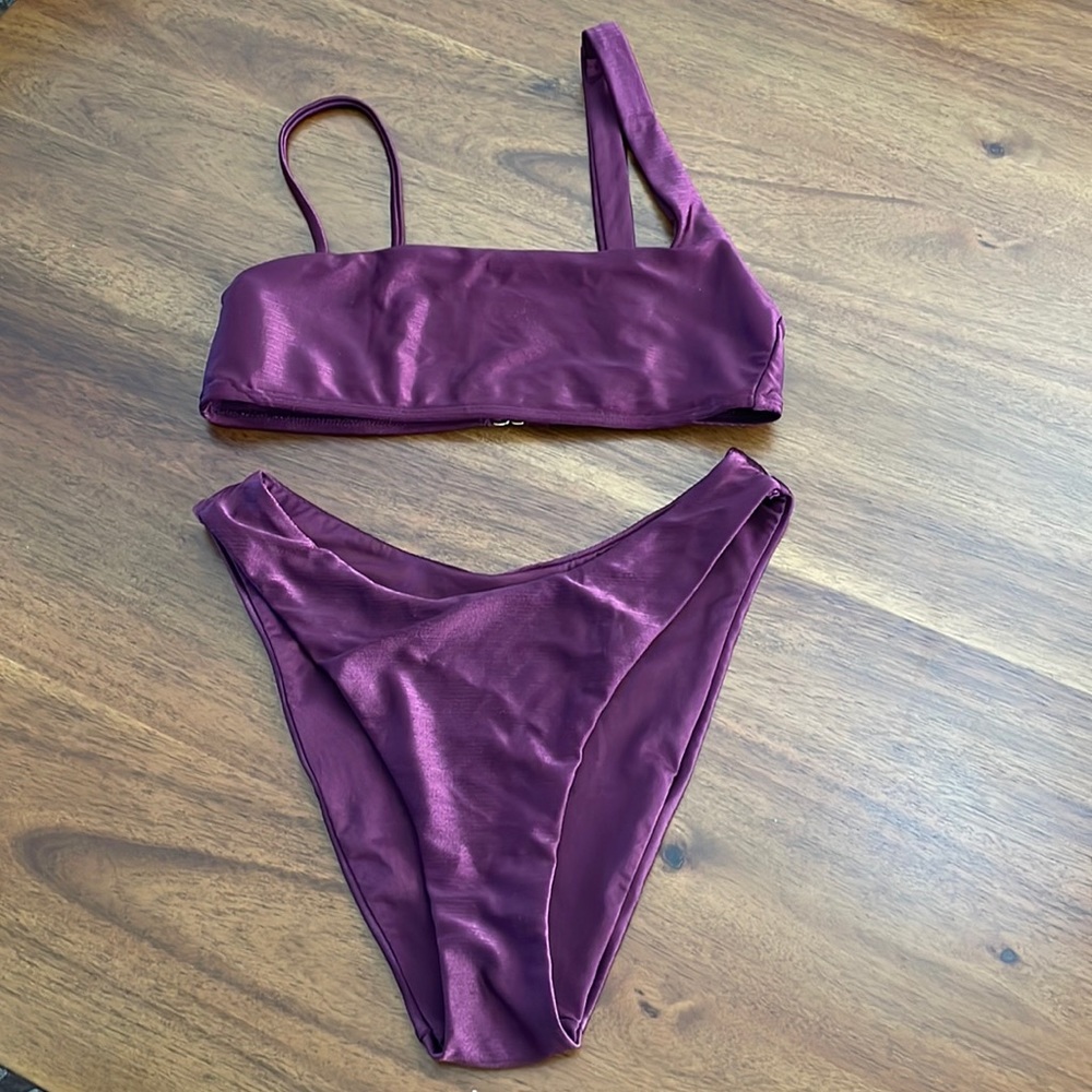 Shimmery Metallic Purple Grape Bikini